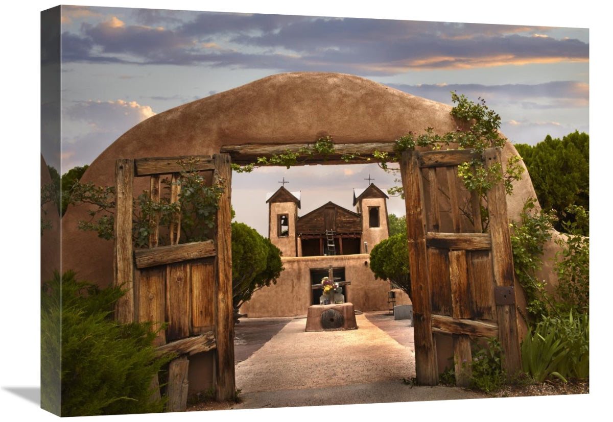 Church And Gate, El Santuario De Chimayo, New Mexico-Canvas Art-24X18