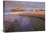 Creek Flowing Into Ocean At Harris Beach State Park, Oregon-Canvas Art-24X18