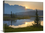 Sunset Over Miette Range And Talbot Lake, Jasper National Park, Alberta, Canada-Canvas Art-24X20