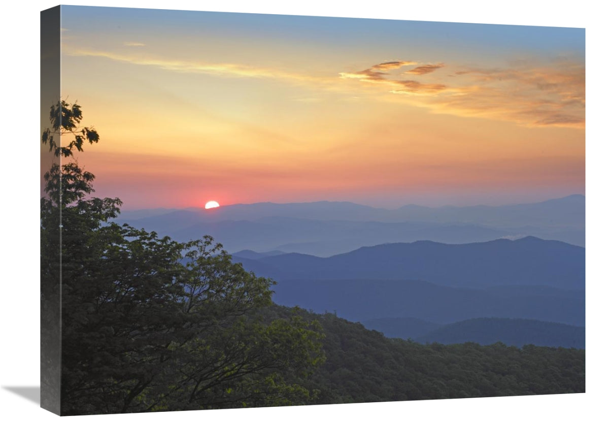 Sunset Over The Pisgah National Forest From The Blue Ridge Parkway, North Carolina-Canvas Art-24X18