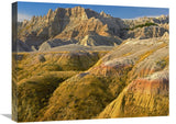 Eroded Buttes Showing Layers Of Sedimentary Rock, Badlands National Park, South Dakota-Canvas Art-24X18
