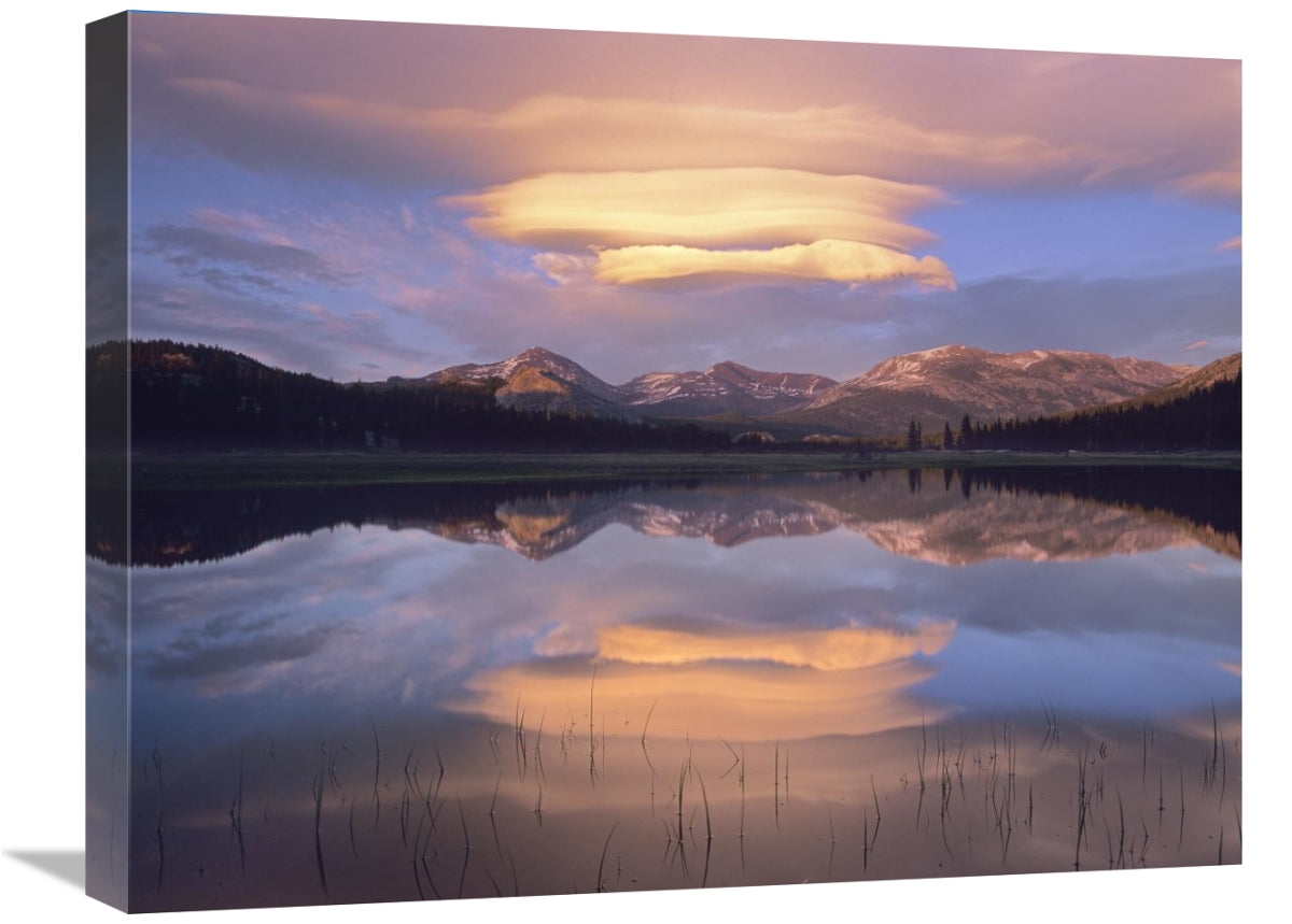 Lenticular Clouds Over Mount Dana, Mount Gibbs, And Mammoth Peak At Tuolumne Meadows, Yosemite National Park, California-Canvas