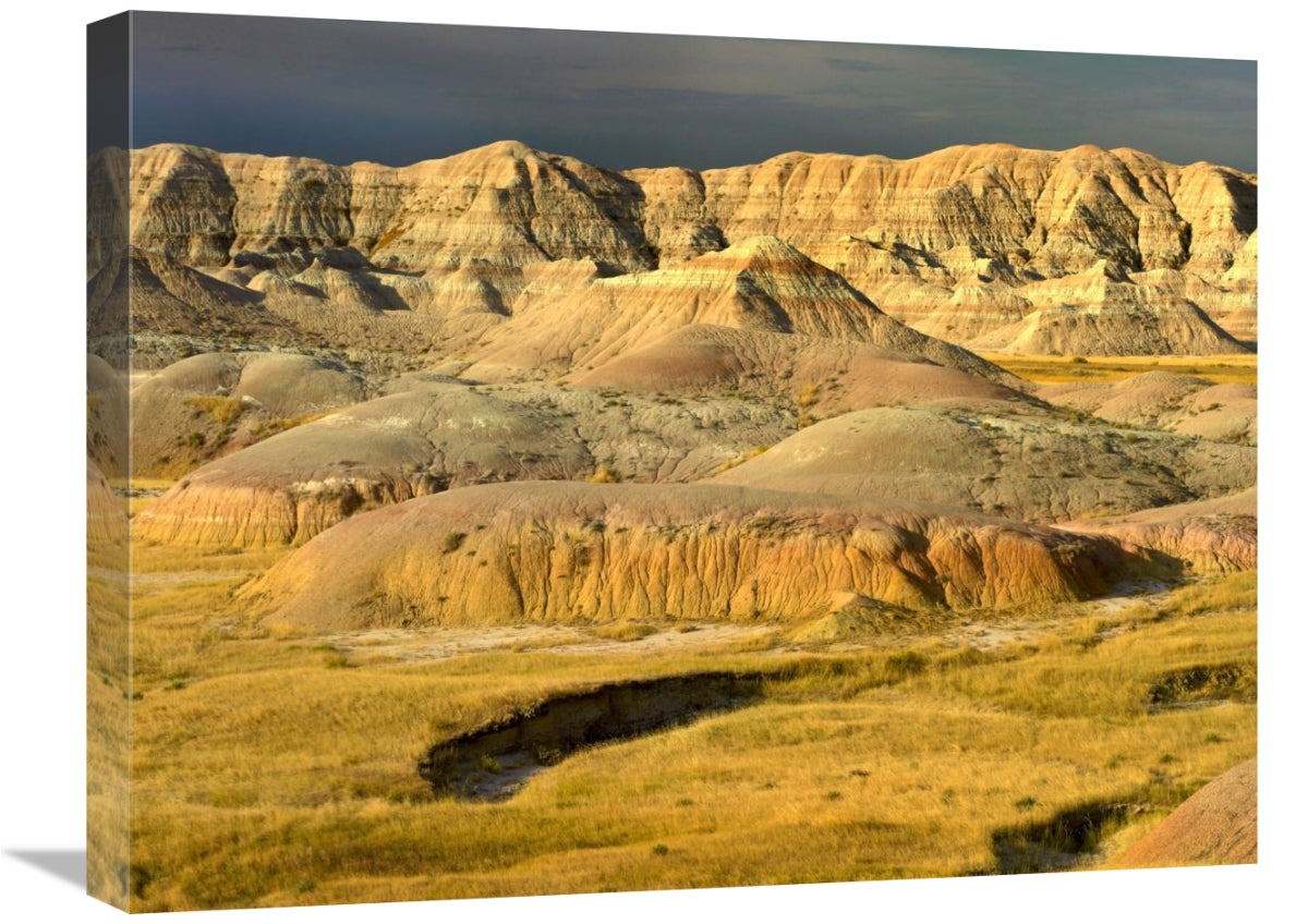 Eroded Buttes And Prairie In Badlands National Park, South Dakota-Canvas Art-24X18