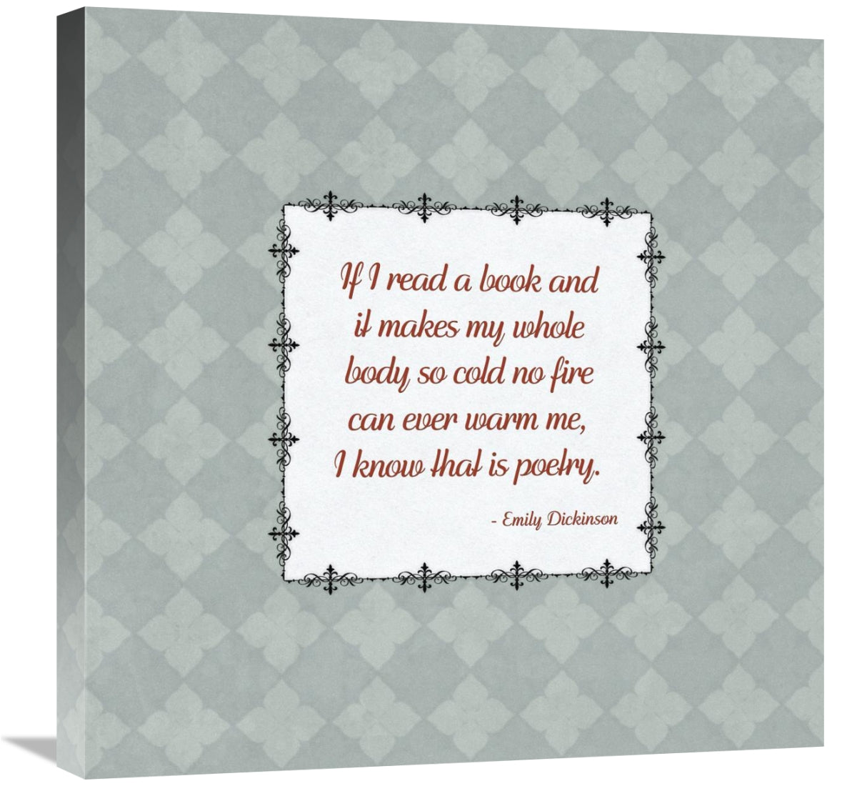 Quotes - Dickinson - On Books-Canvas Art-24X24