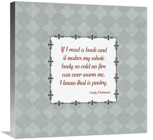 Quotes - Dickinson - On Books-Canvas Art-24X24