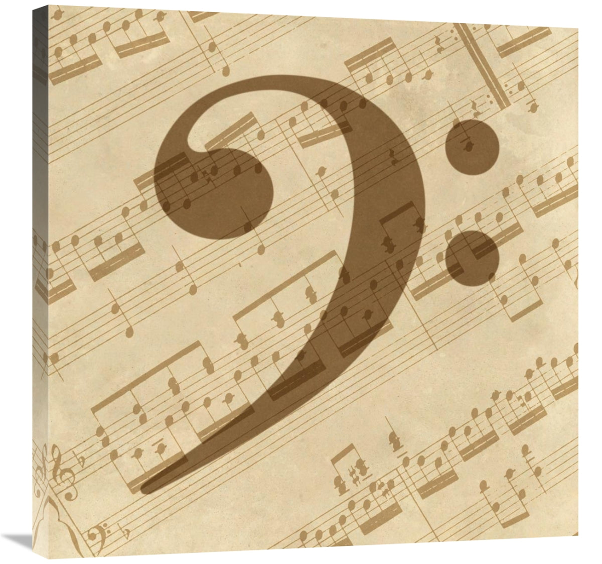 Music - Bass Clef-Canvas Art-30X30