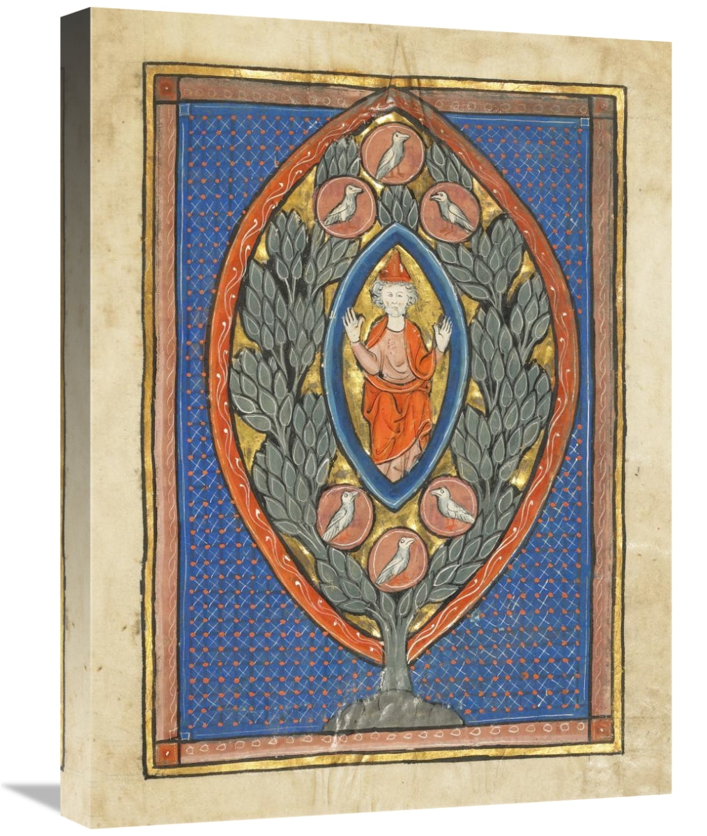 A Man Enthroned Within A Mandorla In A Tree-Canvas Art-18X24