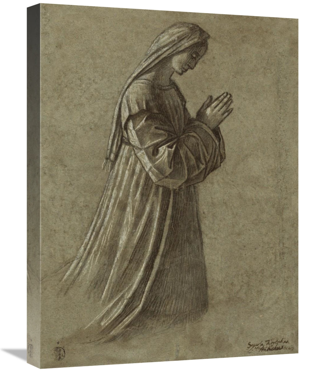 Study Of The Virgin (Recto); Study Of The Virgin And Of Hands (Verso)-Canvas Art-18X24