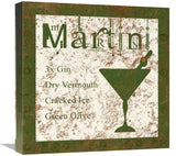 Cocktail Recipes - Martini-Canvas Art-18X18