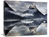 Mitre Peak Reflecting In Milford Sound In Winter At Dawn, Fiordland National Park, New Zealand-Canvas Art-22X18.26