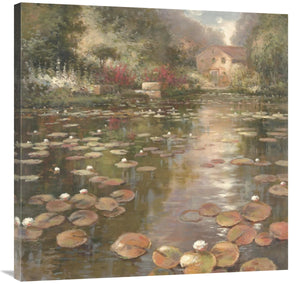 Lily Pond - Pastel Version-Canvas Art-36X36