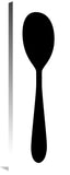 Mealtime: Black On White - Spoon-Canvas Art-12X36