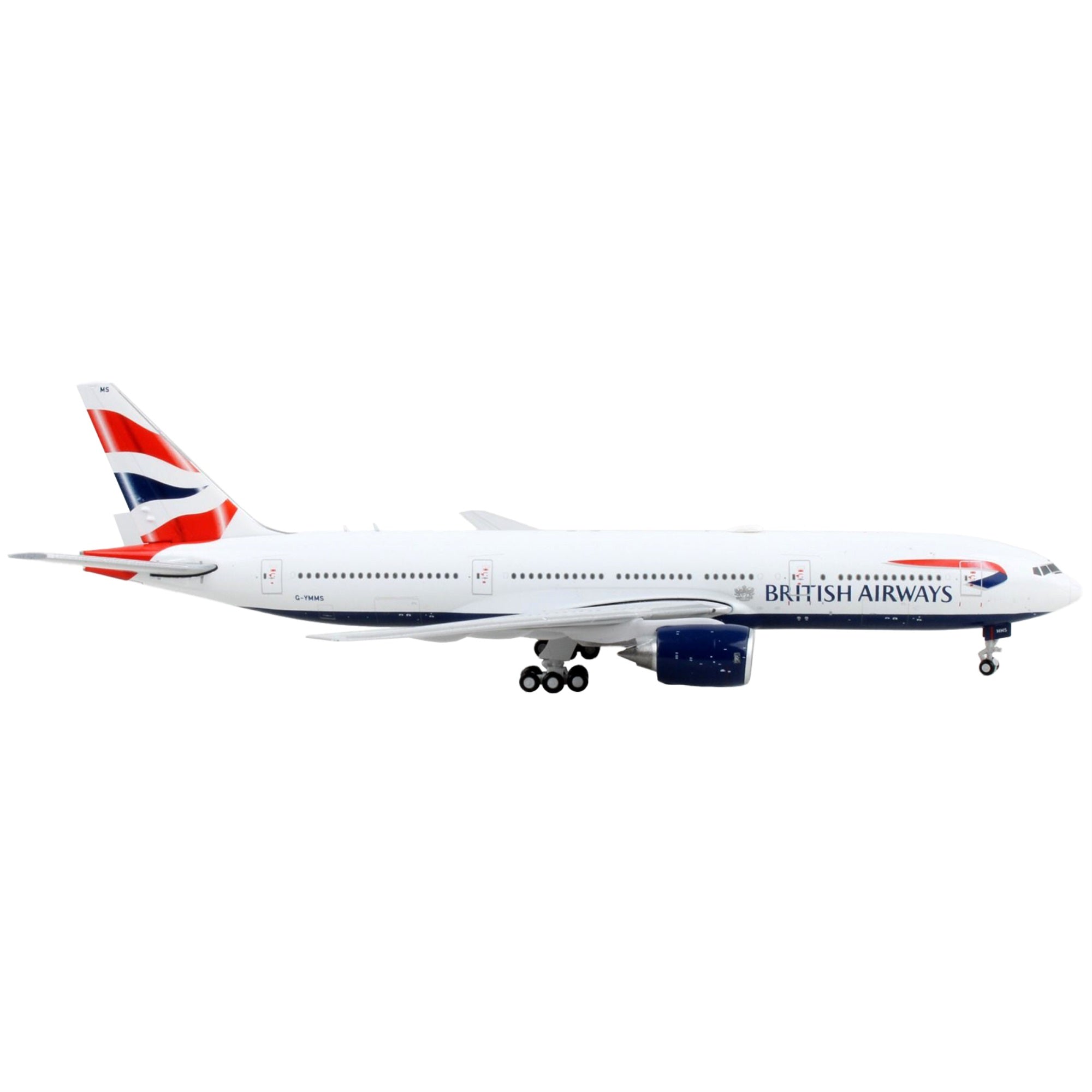 Boeing 777-200Er Commercial Aircraft British Airways White With Tail Stripes 1/400 Diecast Model Airplane By Geminijets