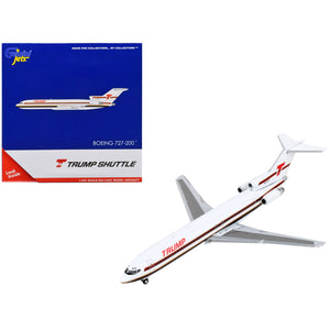Boeing 727-200 Commercial Aircraft Trump Shuttle White With Red Stripes 1/400 Diecast Model Airplane By Geminijets