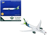 Boeing 7879 Commercial Aircraft with Flaps Down Saudia Airline (HZARB) White with Tail Graphics 1/400 Diecast Model Airplane