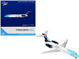 Boeing 717200 Commercial Aircraft Mexicana Click (N907ME) White with Light Blue Nose and Dark Blue Tail 1/400 Diecast Model A