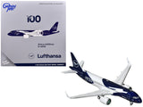 Airbus A320neo Commercial Aircraft Lufthansa 100th Anniversary (DAING) White and Dark Blue 1/400 Diecast Model Airplane by Ge