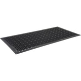 Genuine Joe VersaLite Antimicrobial Rubber Mat Warehouse 60 Length x 36 Width Rubber Black