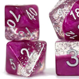 Gate Keeper Games Halfsies Dice: Glitter Edition Wine - 7 Piece Rpg Dice Set, Gate Keeper Games, Roleplaying, Comes In Plastic D