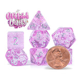 Gate Keeper Games & Dice: Mighty Tiny Dice: Orchid Buds - 7 Pc - Rpg Dice Set, Holographic Glitter, 12Mm Resin Dice, Holographic