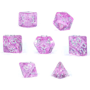Gate Keeper Games & Dice: Mighty Tiny Dice: Orchid Buds - 7 Pc - Rpg Dice Set, Holographic Glitter, 12Mm Resin Dice, Holographic