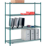 Nexel® 4 Shelf Poly-Green® Wire Shelving Unit Starter 54W X 14D X 54H