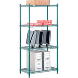 Nexel® 4 Shelf Poly-Green® Wire Shelving Unit Starter 30W X 18D X 54H