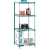 Nexel® 4 Shelf Poly-Green® Wire Shelving Unit Starter 24W X 24D X 54H