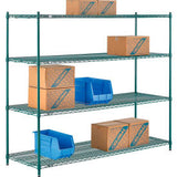 Nexel® 4 Shelf Poly-Green® Wire Shelving Unit Starter 72W X 24D X 54H