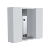 Tuhome Artemisa Medicine Cabinet, Two-Door Cabinet, Mirror, One External Shelf-White, For Bathroom