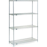 Nexel® 4 Shelf Stainless Steel Wire Shelving Unit Starter 54W X 14D X 54H