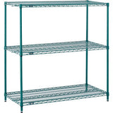 Nexel® 3 Shelf Poly-Green® Wire Shelving Unit Starter 60W X 18D X 34H