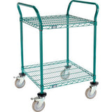 Nexel® 2 Shelf Utility Cart Poly-Green24W X 24D X 39H Poly Casters4 Swivel 2 Brake