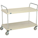 Nexel® 2 Shelf Utility Cart Solid Plastic 48Wx24Dx39H Poly Casters4 Swivel