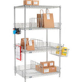 Nexelate® Silver Epoxy To Go Rack 4 Wire Shelves Dividers & Ledges 24W X 18D X 63H