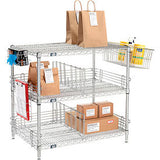 Nexel® 3 Shelf Chrome To Go Wire Shelving Unit 30W X 18D X 34H