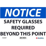 Global Industrial™ Notice Safety Glasses Required 7X10 Pressure Sensitive Vinyl