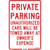 Global Industrial™ Private Parking Unauthorized Cars Will Be Towed.. 18X12 .040 Aluminum