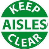 Global Industrial™ Floor Sign Walk On Keep Aisles Clear 17In Dia