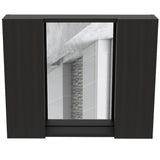 Tuhome Artemisa Medicine Cabinet, Two-Door Cabinet, Mirror, One External Shelf-Black, For Bathroom