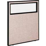 Interion® Office Partition Panel With Partial Window 36-1/4W X 42H Tan