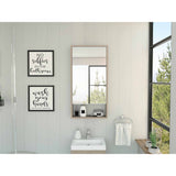 Tuhome Mariana Medicine Cabinet, One External Shelf, One-Door Mirror Cabinet, Two Internal Shelves, Light Grey, For Bathroom