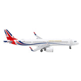 Airbus A321neo Transport Aircraft Royal Air Force United Kingdom White with UK Flag Tail Gemini Macs Series 1/400 Diecast 