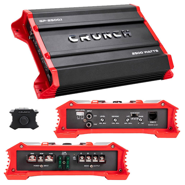 Crunch Ground Pounder 1 X 1250 @ 4 Ohms 1 X 2500 @ 2 Ohms N/A @ 1 Ohms Class A/B