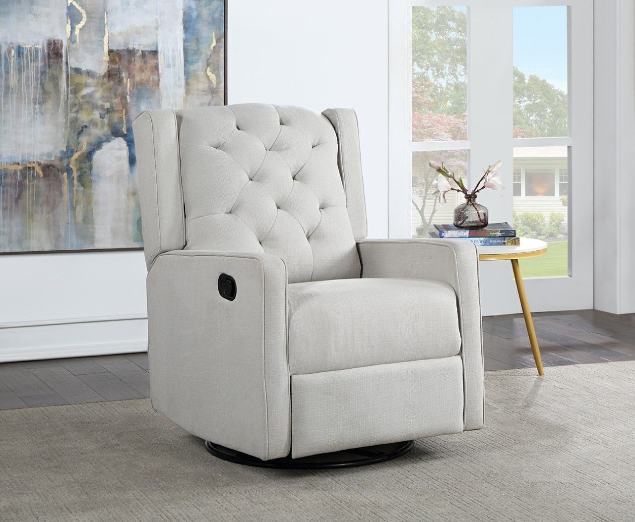 Ava Manual Swivel Glider Recliner, Gray