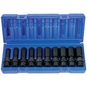 10 Pc. 3/8'' Drive 6 Point Metric Deep Universal Socket Set