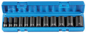 12 Pc. 3/8'' Drive 6 Point Semideep Socket Set