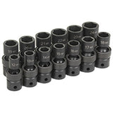 13 Pc. 1/2'' Drive 6 Point Metric Universal Socket Set