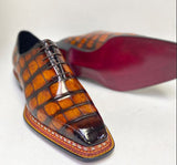 Maurice Custom Ghost Alligator Oxford - Cognac