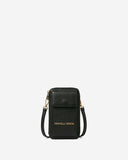 Giada (black) - Italian women's crossbody phone wallet with shoulder strap